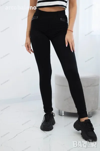 Дамски панталон с кант на джоба, снимка 1