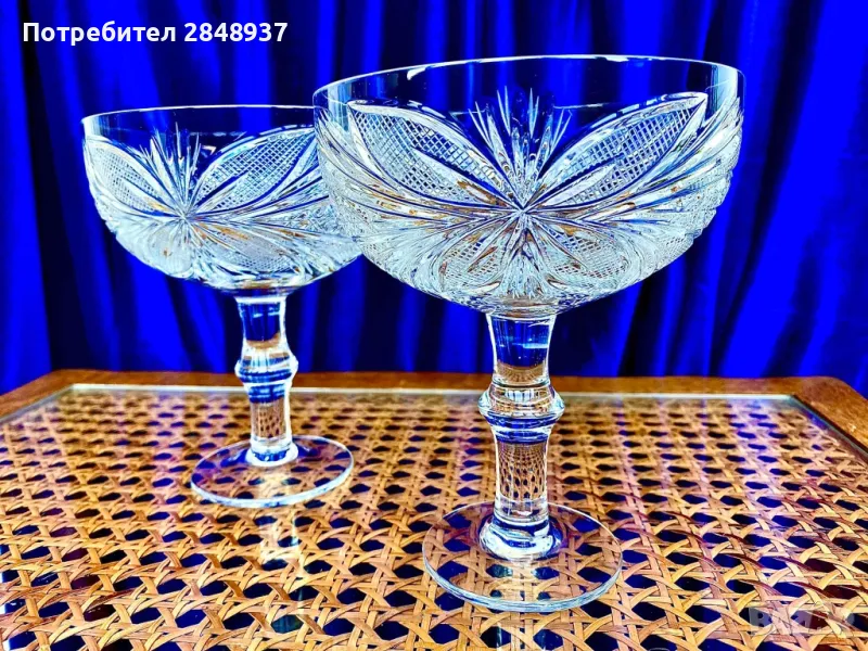Кристални сватбени чаши, снимка 1