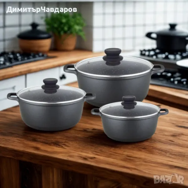 Гранитен комплект касероли Lexical ECO SMART SERIES – 6 части 24/26/30 см, снимка 1