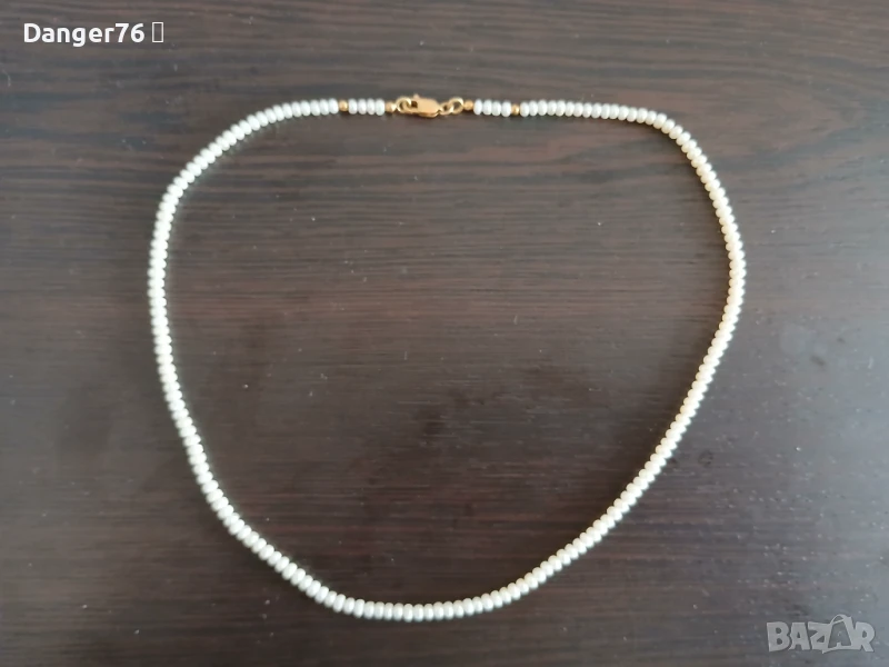 Перлена огърлица със злато 18к, снимка 1