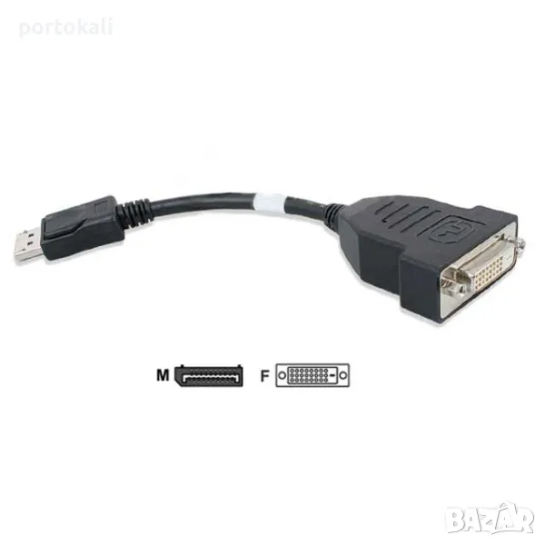 +Гаранция! НОВ! Марков hp DisplayPort to DVI-D преходник преход адаптер, снимка 1