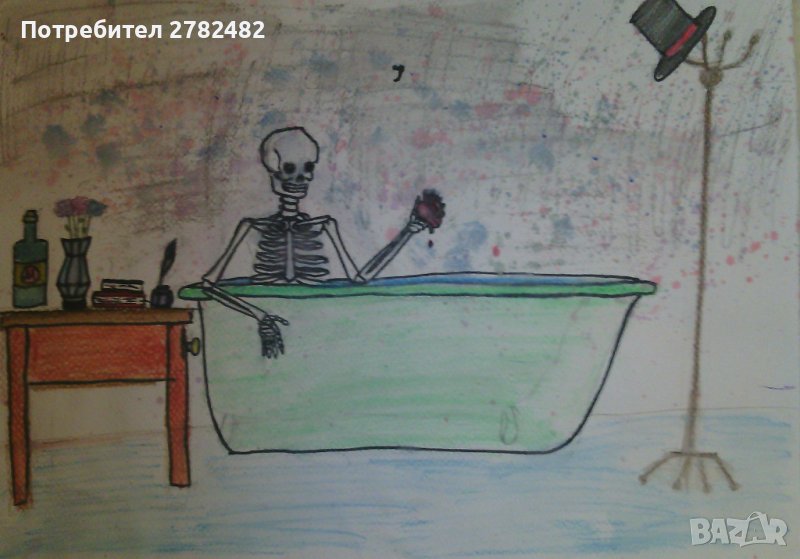 Рисунки с акварел, цветни моливи, тънкописец, снимка 1