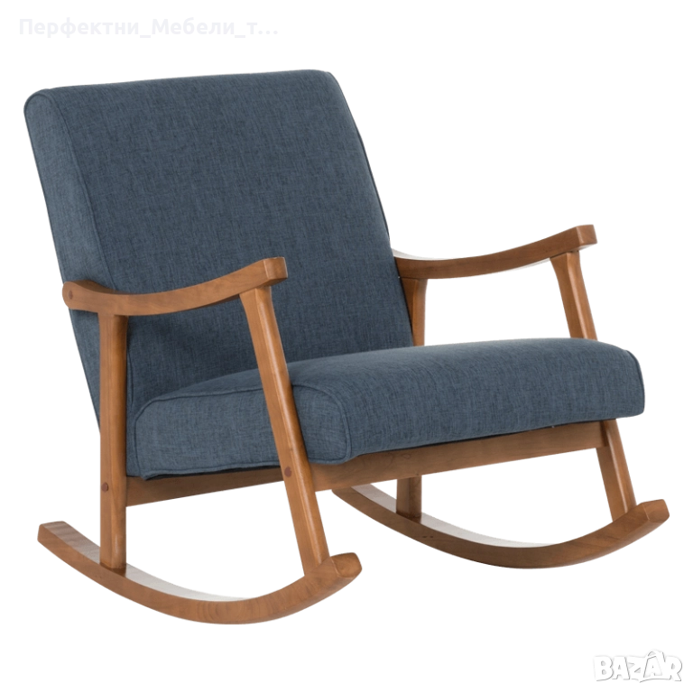 Перфектен подарък за баба/дядо-люлеещ се стол,кресло дървено с дамаска, снимка 1