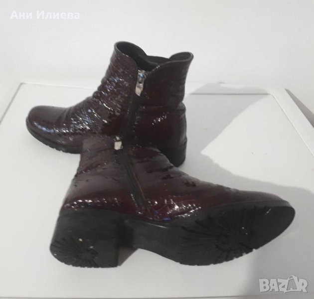 Боти бордо естествен лак, снимка 1