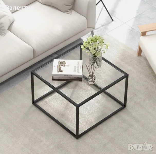 Модерна масичка за кафе със закалено стъкло, снимка 1