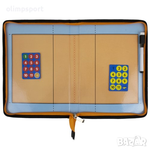 Дъска (папка) треньорска сгъваема за волейбол с цип. Дъска с кожен калъф с размери 42x28x1.5 см в ра, снимка 1