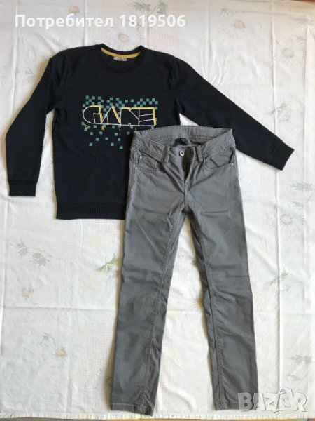 детска блуза с панталон-джинси 134-140 см, снимка 1