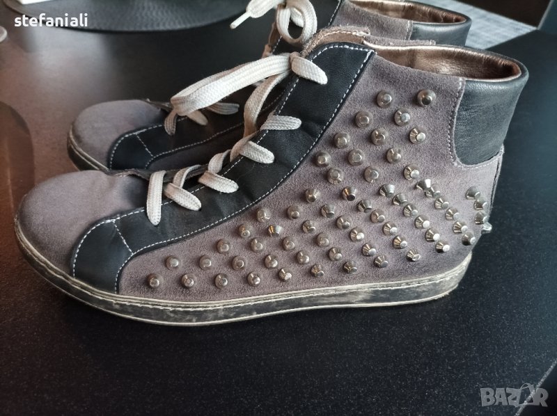 Сиви боти естествена кожа, снимка 1