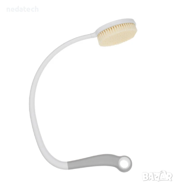Четка за баня с извита дръжка, Бял., снимка 1