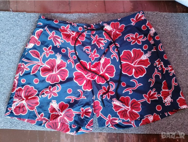 Тъмно сини мъжки къси панталони Шорти за плаж Л, снимка 1