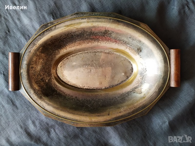 посребрена месингова купа арт деко, снимка 1