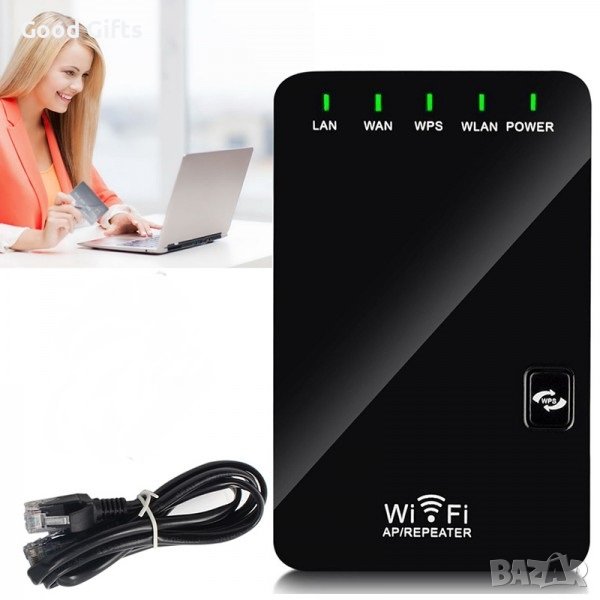 Рутер и усилвател за Wi-Fi с два LAN порта, снимка 1