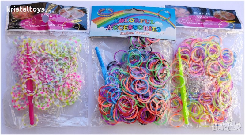 Комплект Направи си сам гривна с многоцветни ластички за гривни, снимка 1