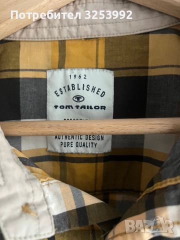 Мъжка карирана риза Tom Tailor, снимка 3 - Ризи - 52585377