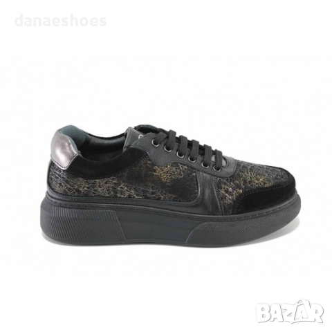 Дамски спортни обувки от естествена кожа в черно , снимка 7 - Дамски ежедневни обувки - 47205148