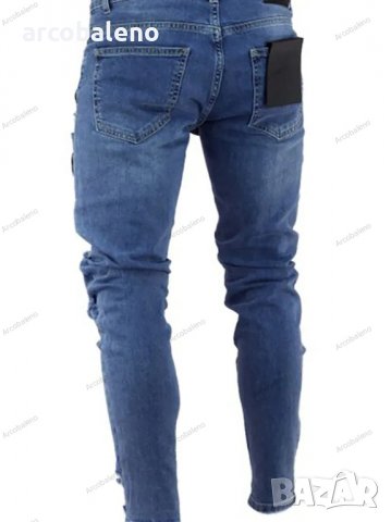 Изтъркани мъжки дънки от пачуърк, снимка 3 - Дънки - 39977735