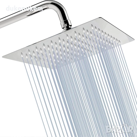 Душ глава с високо налягане, квадратна форма, 20 см