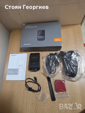 Чисто нов видеорегистратор Apeman C550, комплект за предна и задна камера.Устройството записва 