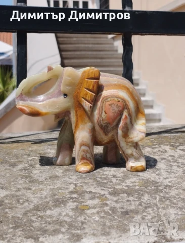 Слон от мраморен оникс. За късмет и благополучие. Идея за подарък. Бижута Луди гъби., снимка 2 - Арт сувенири - 50604754