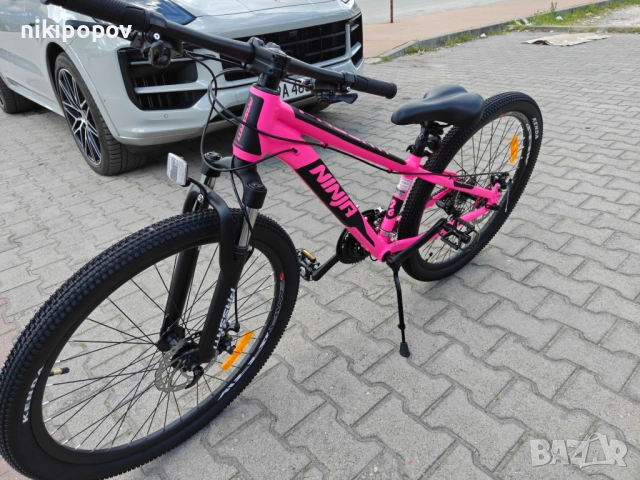 BG Алуминиев велосипед 26" NINJA розов, снимка 6 - Велосипеди - 54334989
