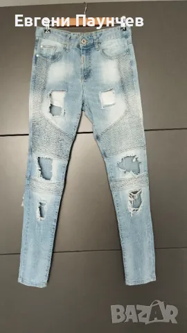 Represent мъжки skinny накъсани дънки размер 30сини 