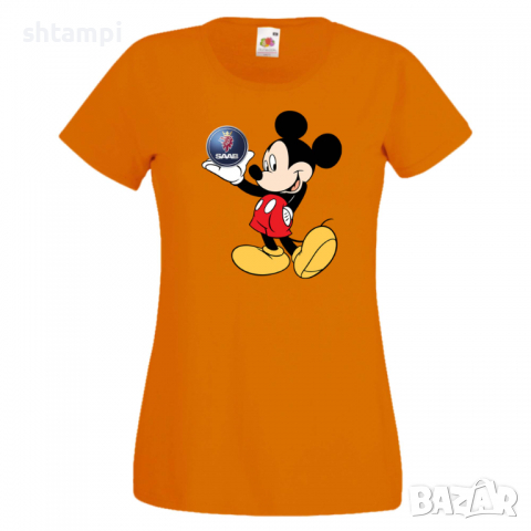Дамска тениска Mickey Mouse SAAB .Подарък,Изненада,, снимка 7 - Тениски - 36528878