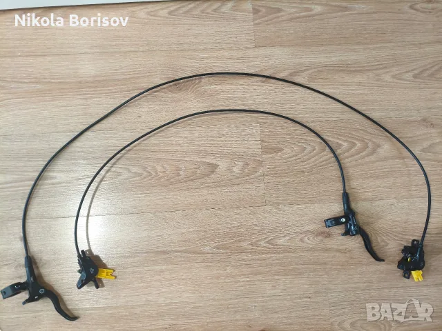 Пълен комплект хидравлични спирачки Shimano BR-MT410 + дискове 180mm / 160mm, снимка 7 - Части за велосипеди - 56056775