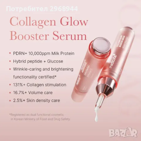 Medicube Серум-бустер за лице с PDRN, колаген, серамиди и млечен протеин,корейска, снимка 2 - Други - 48166168