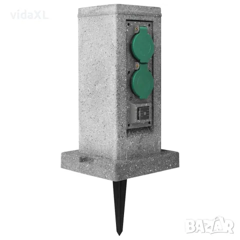 vidaXL Градински разклонител със сензор за здрач, стълб, пластмаса, снимка 3 - Разклонители и удължители - 56147635