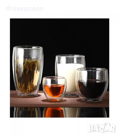 2963 Чаша от двустенно стъкло за топли, студени напитки и кафе, снимка 9 - Чаши - 34264761