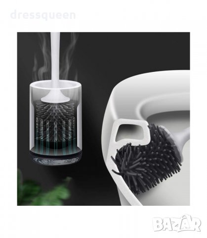 2966 Силиконова четка с поставка за тоалетна чиния - за стена и за под, снимка 10 - Други стоки за дома - 34264661