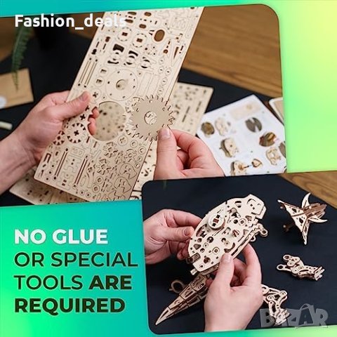 Нов Динозавър 3D Пъзел Трицератопс - Механичен Модел за Възрастни, снимка 5 - Други - 42872010