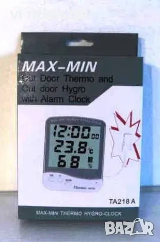 ТЕРМОМЕТЪР/ ХИДРОМЕР,ВЛАГОМЕР – ВЪНШНА-ВЪТРЕШНА температура TA 218A, снимка 3 - Други стоки за дома - 52129662