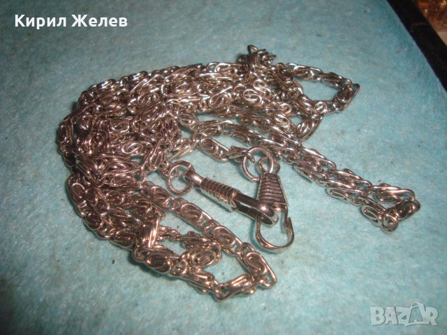 ДЪЛГА СТОМАНЕНА ВЕРИЖКА ДРЪЖКА за ДАМСКА ЧАНТИЧКА КЮСТЕК за ДЖОБЕН ЧАСОВНИК ВИНТИДЖ ПЛЕТКА 74351, снимка 5 - Колиета, медальони, синджири - 35322756