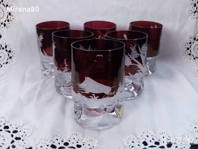 * Egermann * - винтидж кристален сервиз за уиски НОВ !