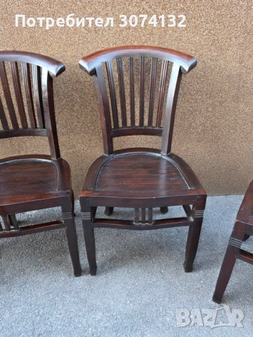 Масивни трапезни столове от тиково дърво, снимка 3 - Столове - 53566469