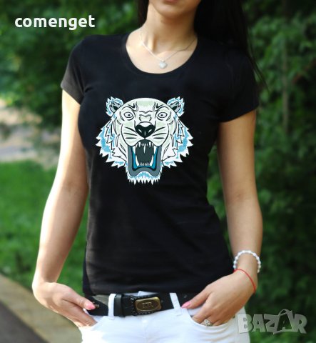ХИТ! Дамски тениски с TIGER Paris BLUE! Поръчай с твоя идея!, снимка 2 - Тениски - 28918284