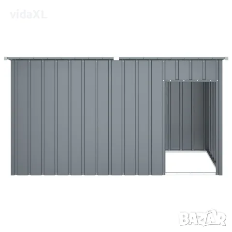 vidaXL Кучешка къща с покрив, антрацит, 196x91x110 см, стомана, снимка 4 - За кучета - 56146283