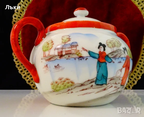 Захарница японски порцелан 400 мл. , снимка 3 - Антикварни и старинни предмети - 51221222