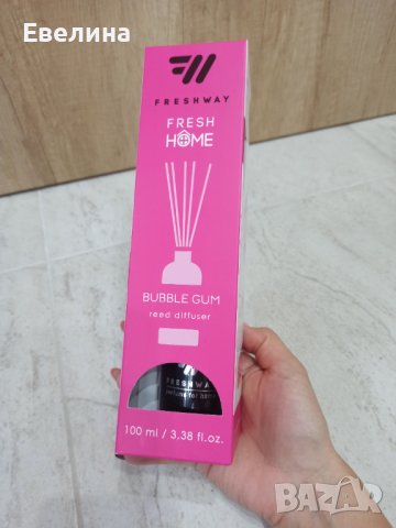 Freshway дифузер парфюм ароматизатор за стая дома с пръчици пръчки клечки 100 мл Bubble gum (Дъвка), снимка 3 - Други - 37849274