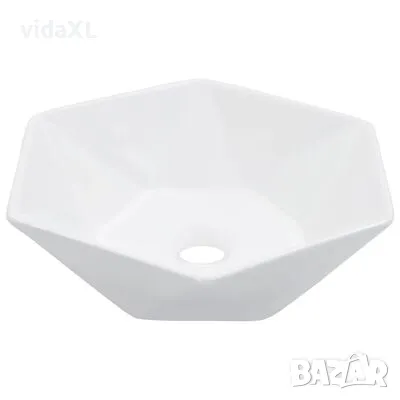 vidaXL Мивка, 41x36,5x12 см, керамична, бяла（SKU:143913）, снимка 1 - Мивки - 49547573