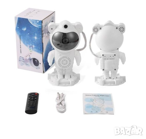 Астронавт нощна лампа проектор звезди - блутут колонка голям размер, снимка 7 - Детски нощни лампи - 44402960