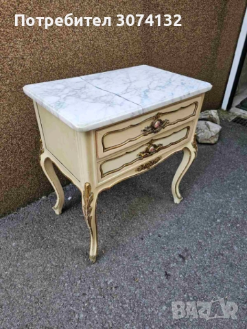 Шкафче в стил Луи 15 с плод от мрамор, снимка 2 - Шкафове - 52712489