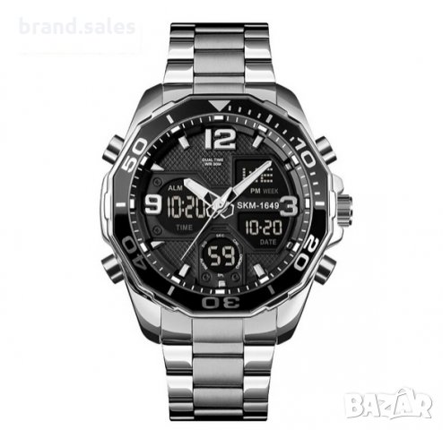 Елегантен мъжки часовник с двоен механизъм, снимка 11 - Мъжки - 30741456