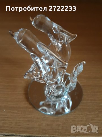 Нова изящна стъклена фигурка делфини , снимка 13 - Статуетки - 30097401