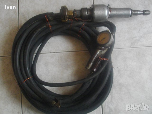 MICHELIN-MADE IN FRANCE-ф8мм-Пневматичен Профи Прав Шлайф/8м. Маркуч/Манометър