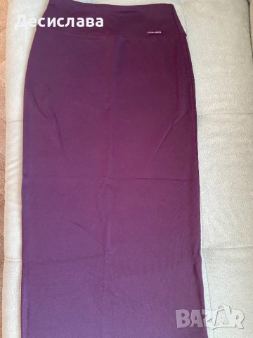 Тъмнолилава пола тип молив, снимка 2 - Поли - 37341585