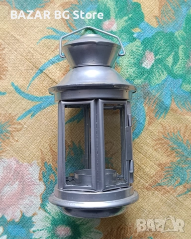 Декоративен метален фенер за свещ със стъклени панели. Нов., снимка 3 - Декорация за дома - 53939300