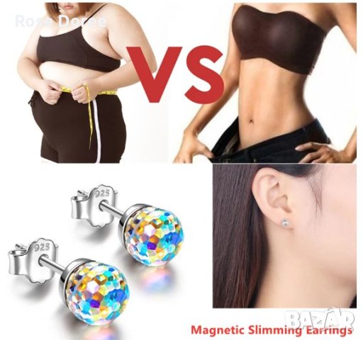 F8 Магнетични сребърни обеци за Отслабване проба 925