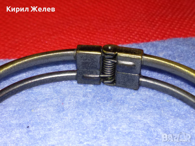 БРОНЗИРАНА ВИНТИДЖ АРТ ГРИВНА от БЛАГОРОДНА СТОМАНА с ТОПЕН КЕХЛИБАР / КАТАЛИН 44194, снимка 6 - Гривни - 44756056